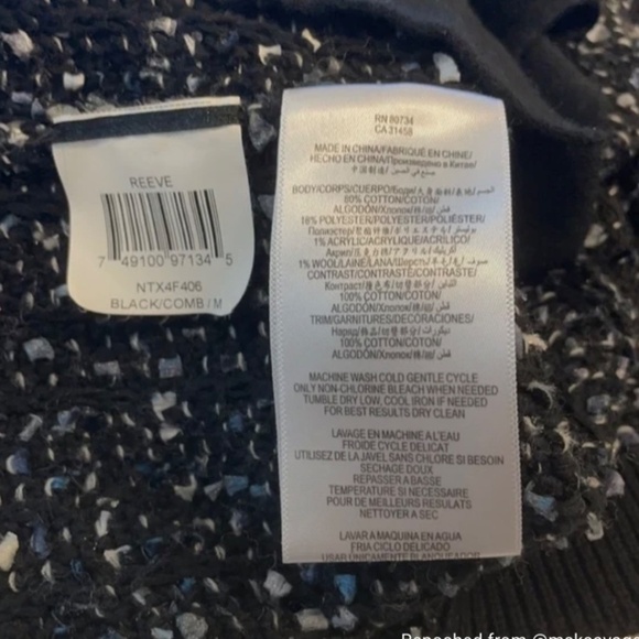 BCBGMAXAZRIA 100% Cotton Reeve Moto Cardigan Boucle Tweed Cropped Jacket Sz S - Picture 9 of 10